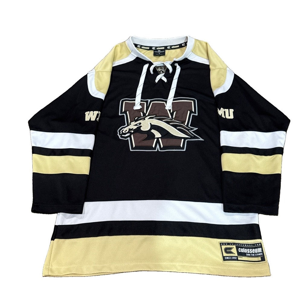 Western Michigan University WMU Broncos Colosseum Hockey Jersey NCAA Adult Small